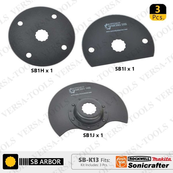 Versa Tool 3 PC Oscillating Saw Blade Set SB-K13